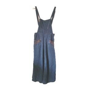 Free People Wide Leg Knotted Cotton/Hemp Overalls SIZE 8